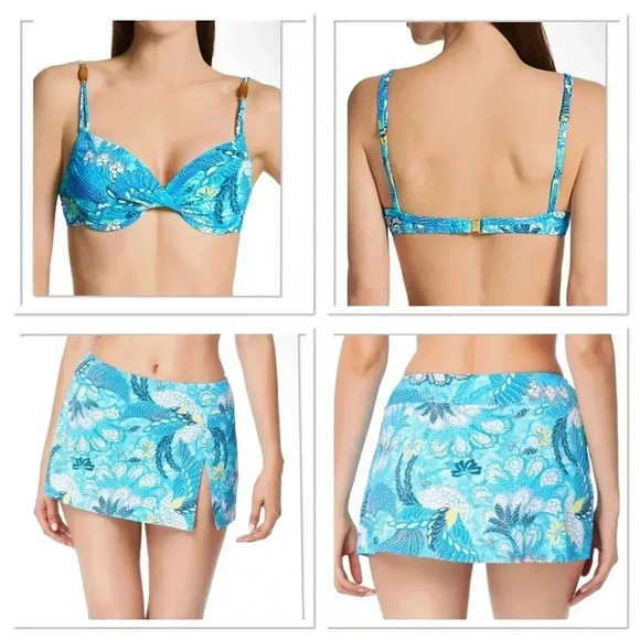 Bleu Rod Beattie Paradise Found Underwire Molded Swimsuit Set Size 4 - Picture 1 of 12